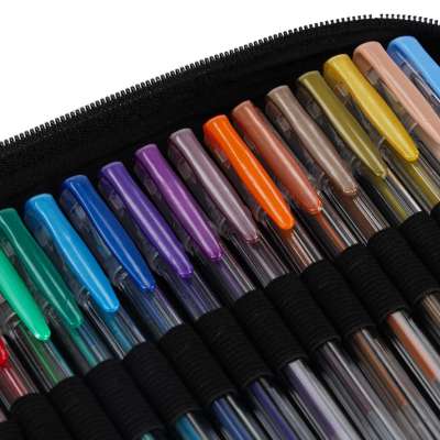 Coloured gel pens in a case 100pcs + 100 caps