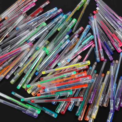 Coloured gel pens in a case 100pcs + 100 caps