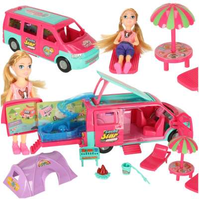 Doll Camper Van Playset with Accessories Doll Pool
