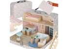 Dollhouse in a suitcase with accesories and wooden furniture 1