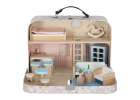 Dollhouse in a suitcase with accesories and wooden furniture 14
