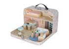 Dollhouse in a suitcase with accesories and wooden furniture 13