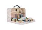 Dollhouse in a suitcase with accesories and wooden furniture 12