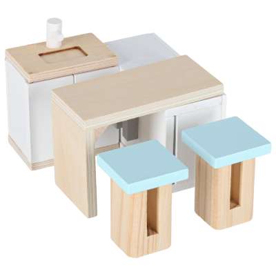 Dollhouse in a suitcase with accesories and wooden furniture