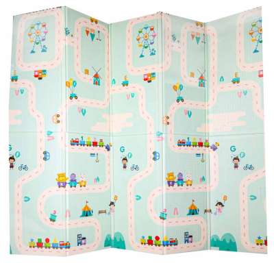 Educational foam mat double-sided folding panda street 180 x 200cm