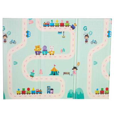 Educational foam mat double-sided folding panda street 180 x 200cm