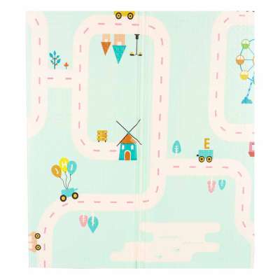 Educational foam mat double-sided folding panda street 180 x 200cm