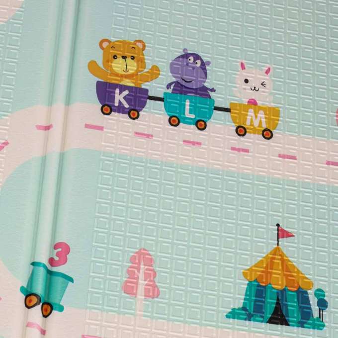 Educational foam mat double-sided folding panda street 180 x 200cm