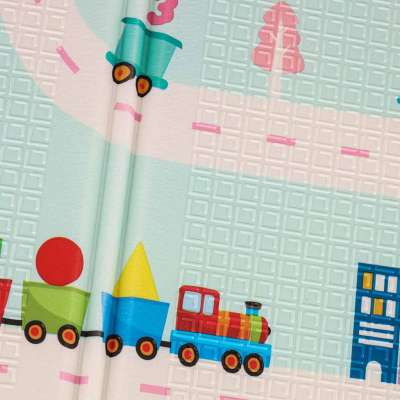 Educational foam mat double-sided folding panda street 180 x 200cm