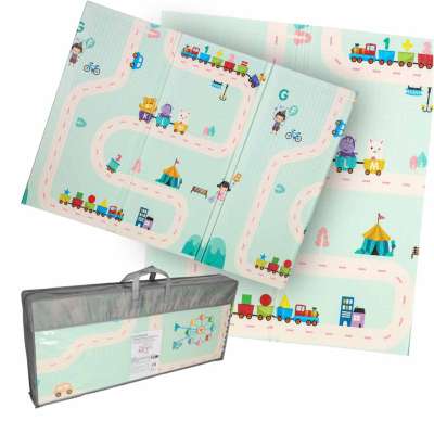 Educational foam mat double-sided folding panda street 180 x 200cm