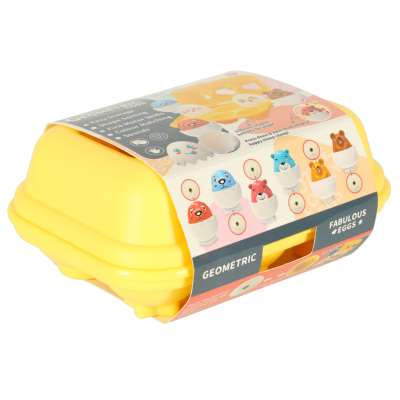 Educational puzzle sorter match shapes eggs montessori animals 6 pcs