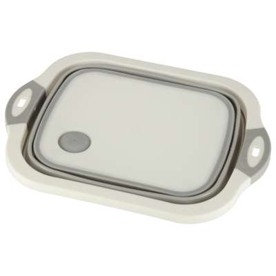 Foldable Silicone Basin with Drain Cutting Board Sink Colander