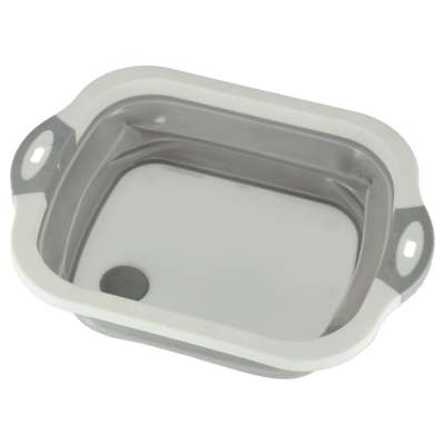 Foldable Silicone Basin with Drain Cutting Board Sink Colander