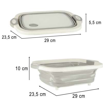 Foldable Silicone Basin with Drain Cutting Board Sink Colander