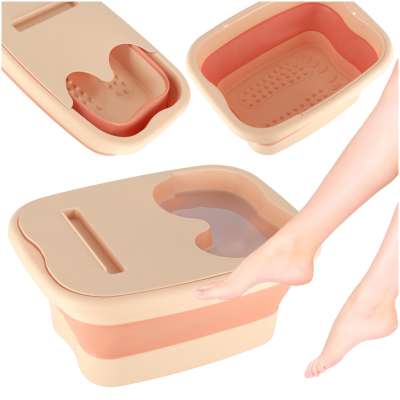 Foldable silicone foot soak bucket with massage bumps