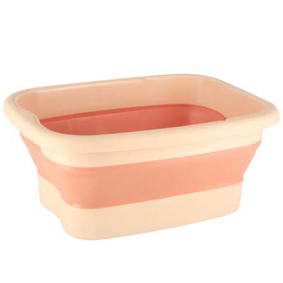 Foldable silicone foot soak bucket with massage bumps