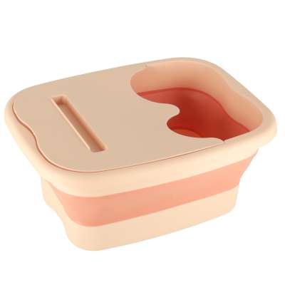 Foldable silicone foot soak bucket with massage bumps