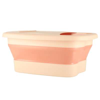 Foldable silicone foot soak bucket with massage bumps