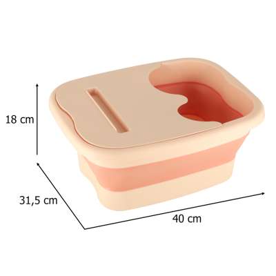 Foldable silicone foot soak bucket with massage bumps