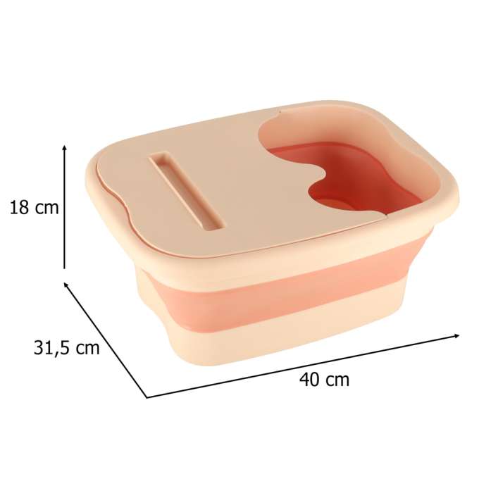 Foldable silicone foot soak bucket with massage bumps