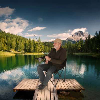Folding fishing touring chair black