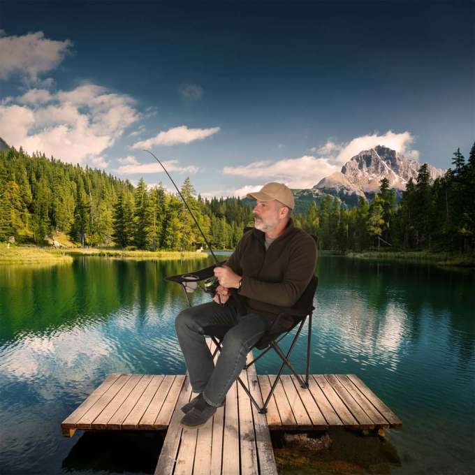 Folding fishing touring chair black