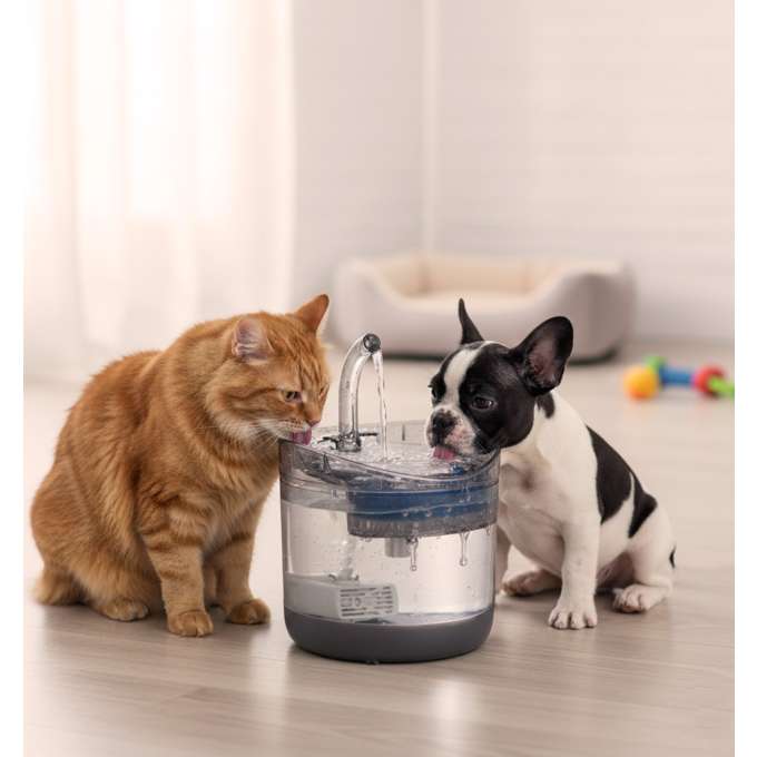 Fountain drinker for cat dog pet automatic drinker USB 1,8l cleaning filter