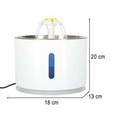 Fountain drinker for dog cat pet automatic LED drinker USB 2,4l cleaning filter