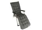 Garden folding lounger with cushion grey 9