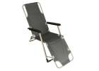 Garden folding lounger with cushion grey 6