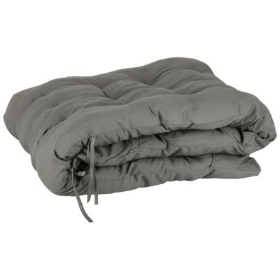 Garden folding lounger with cushion grey