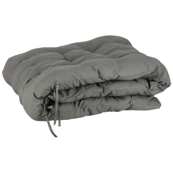 Garden folding lounger with cushion grey