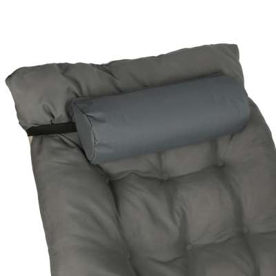 Garden folding lounger with cushion grey