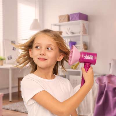 Hairdressing set for children hairdryer straightener 16 items