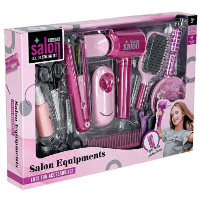 Hairdressing set for children hairdryer straightener 16 items