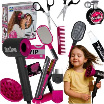 Hairdressing set for children hairdryer straightener 20 items