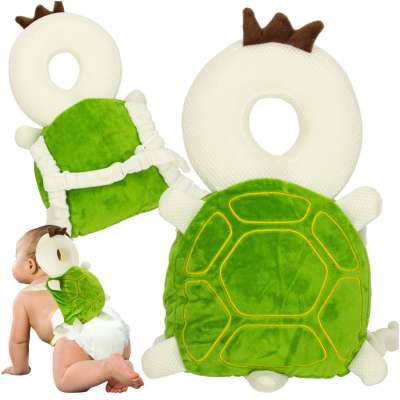Head protection cushion for learning to walk backpack fall safety turtle