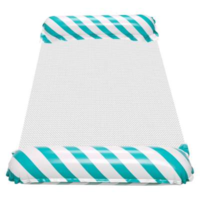 Inflatable beach mattress hammock water lounger chair swimming pool blue
