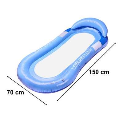 Inflatable beach mattress hammock water lounger chair swimming pool blue