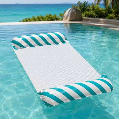 Inflatable beach mattress hammock water lounger chair swimming pool blue