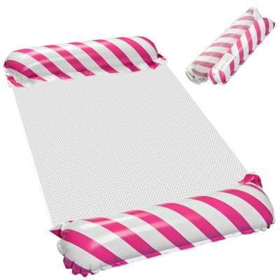 Inflatable beach mattress hammock water lounger chair swimming pool pink