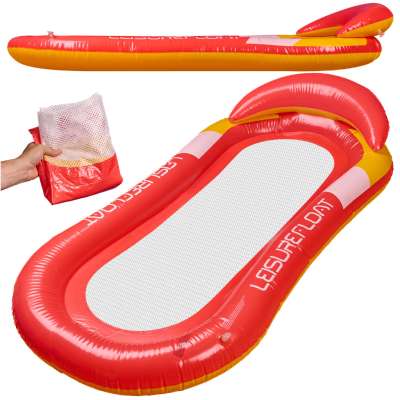 Inflatable beach mattress hammock water lounger chair swimming pool red