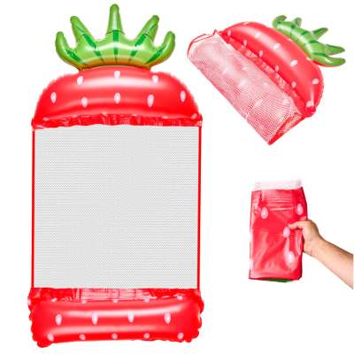 Inflatable beach mattress hammock water lounger chair swimming pool strawberry