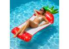 Inflatable beach mattress hammock water lounger chair swimming pool strawberry 8
