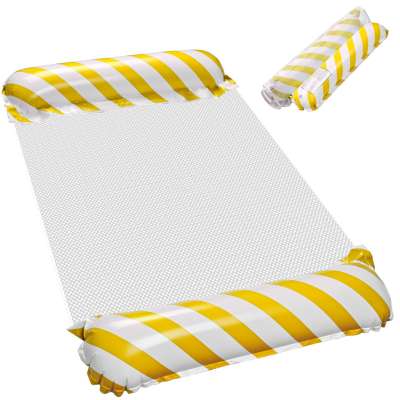 Inflatable beach mattress hammock water lounger chair swimming pool yellow