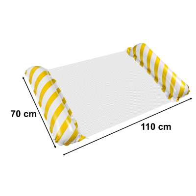 Inflatable beach mattress hammock water lounger chair swimming pool yellow