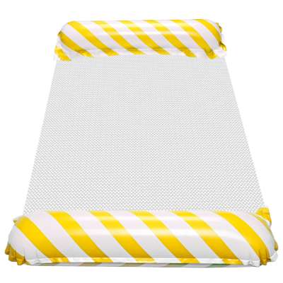 Inflatable beach mattress hammock water lounger chair swimming pool yellow
