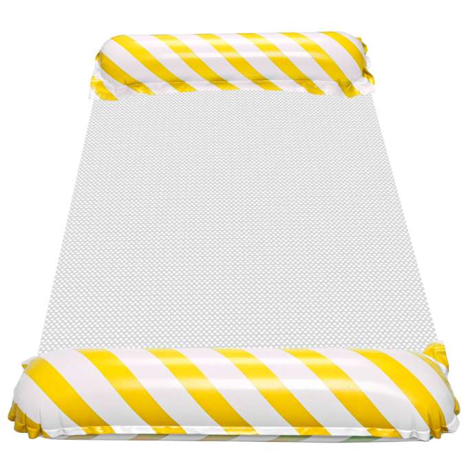 Inflatable beach mattress hammock water lounger chair swimming pool yellow