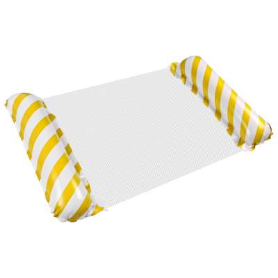 Inflatable beach mattress hammock water lounger chair swimming pool yellow