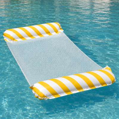 Inflatable beach mattress hammock water lounger chair swimming pool yellow
